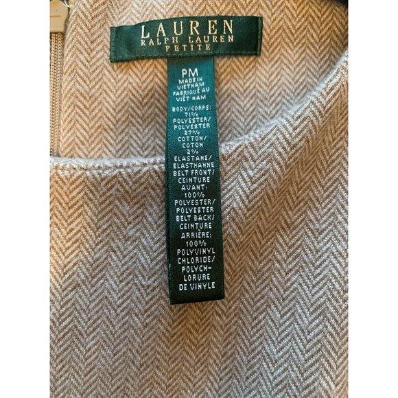 Lauren RALPH LAUREN Petite Med PM Womens Sleeveless Stretch A-Line Sheath Dress - Picture 4 of 6